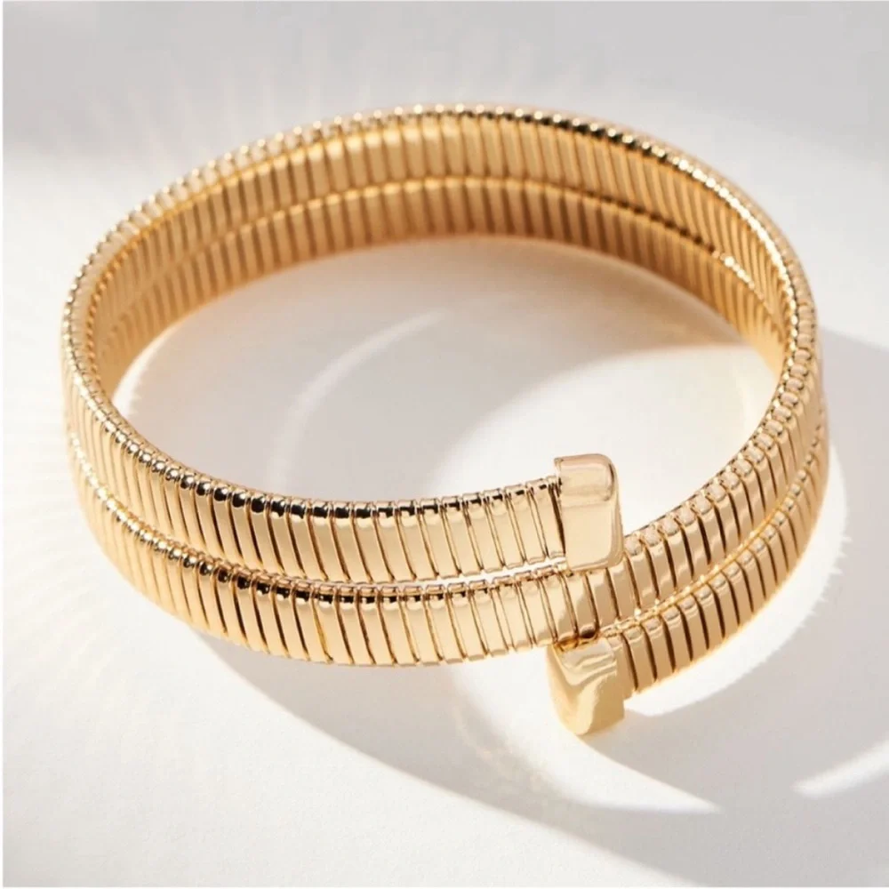 NWOT Gold Snake Coil Bracelet